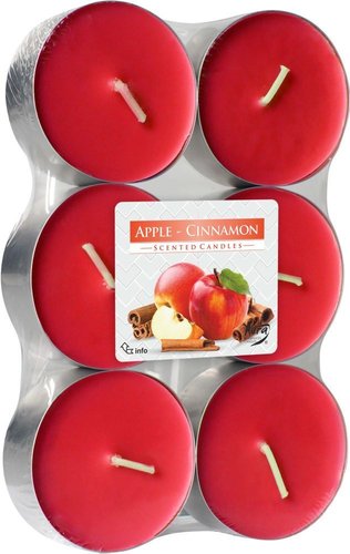 Svíčka čajová vonná maxi 6 ks - jablko + skořice