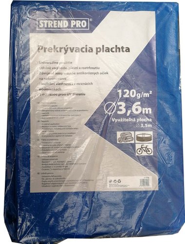 Baznov plachta s oky, d 3,6 m, modr, UV