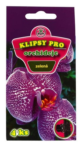 Klipsy pro orchideje 4 ks, sv.zelen&quot;