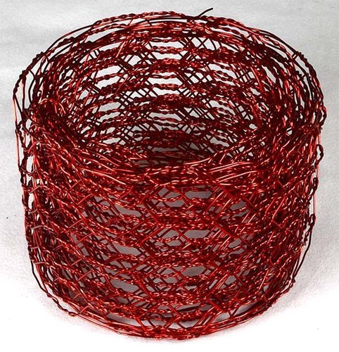 Vázací síťka hexanet - 5 cm, 2,5 m, červená