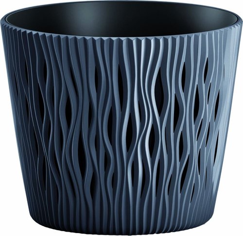 Květináč SANDY ROUND, vklad - antracit 12,8 cm
