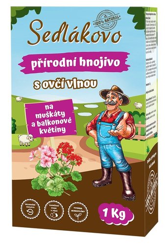 Sedlkovo hnojivo s ov vlnou na mukty a balk. kvtiny 1 kg