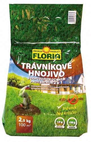 Floria Trávníkové hnojivo s odp. účinkem proti krtkům 2,5 kg
